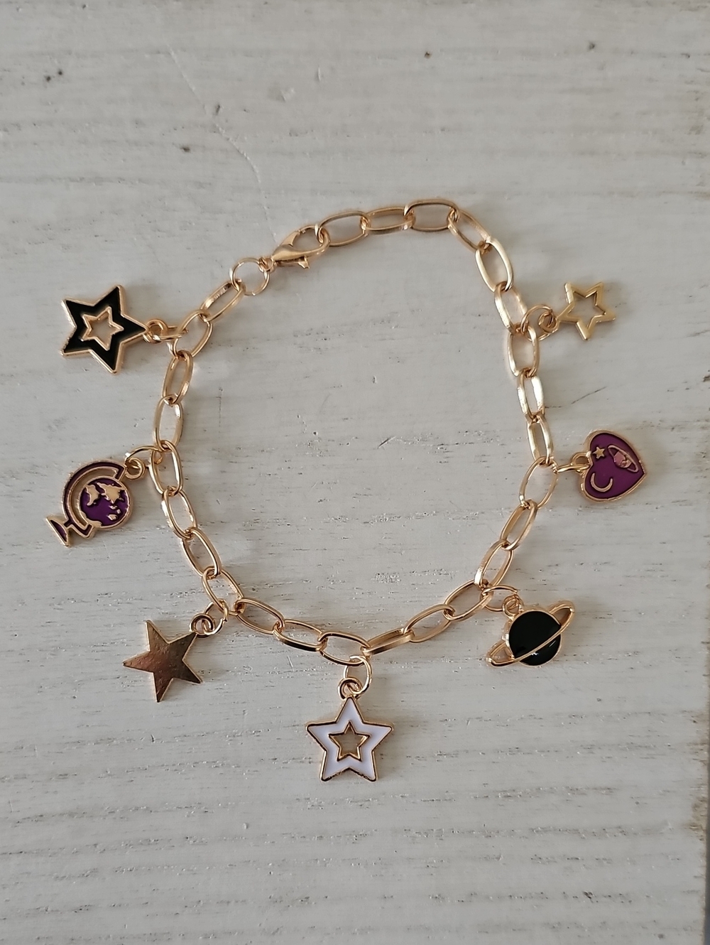 Gold Tone Celestial Whimsigoth Charm Bracelet